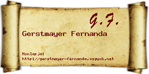 Gerstmayer Fernanda névjegykártya